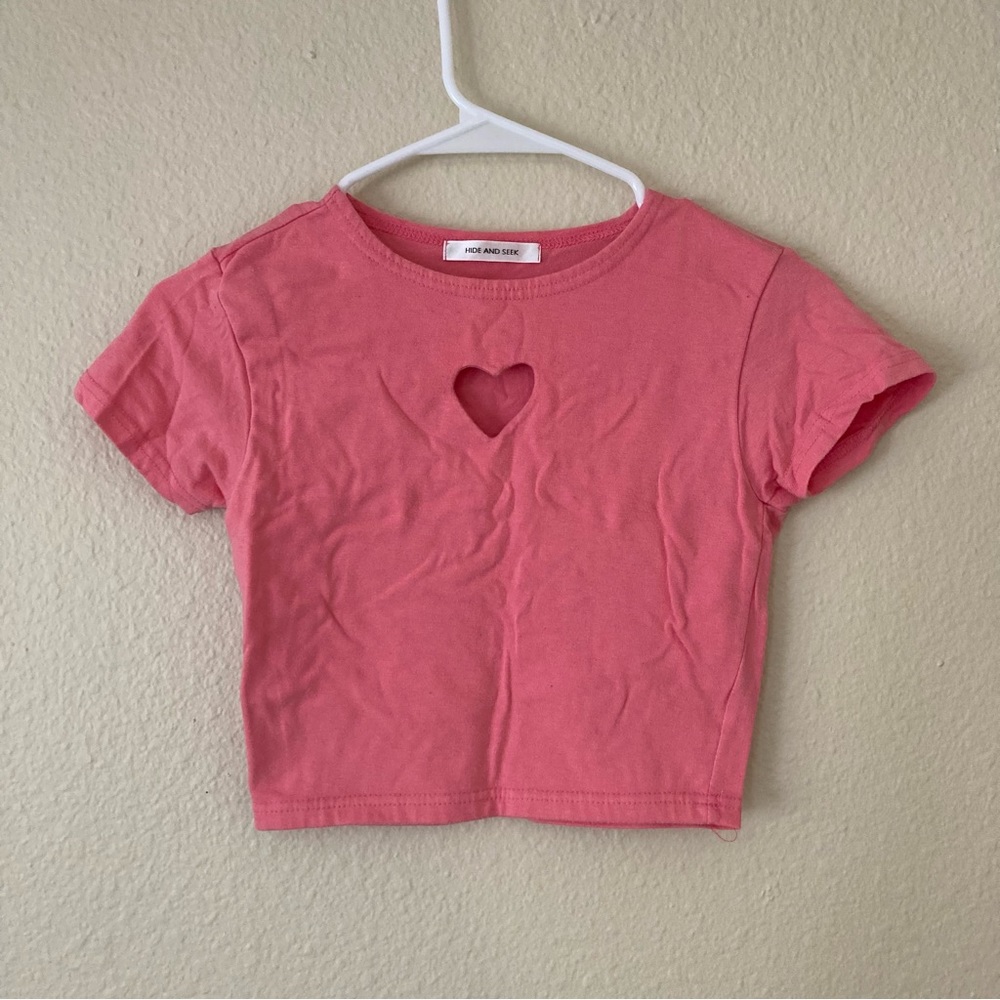 Heart cutout cropped t shirt